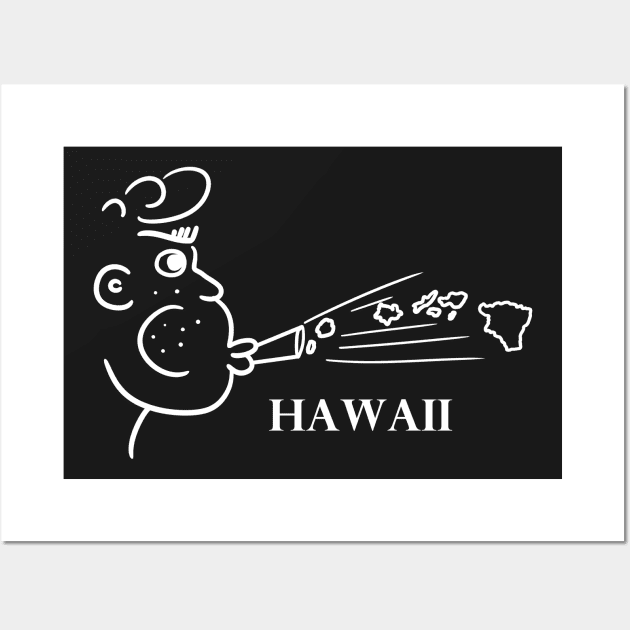 A funny map of Hawaii Wall Art by percivalrussell